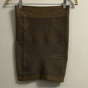 BCBGGeneration Textured Tight Mini Skirt - Driftwood Beige- Size XS/S